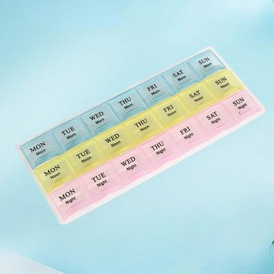 Портативный органайзер для дорожных таблеток на 7 дней, 21 сетка, 3 раза в день, с большими отделениями для витаминов, лекарств, рыбьего жира