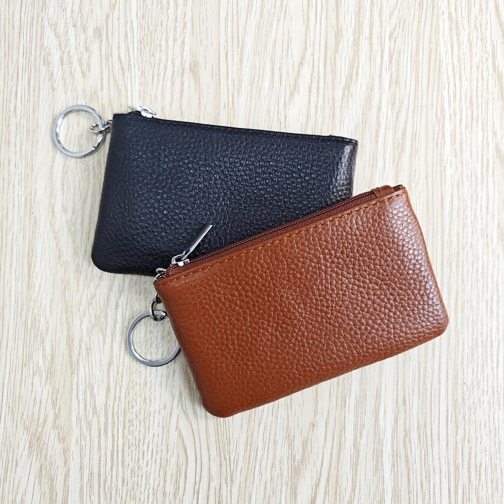 Кожаный кошелек для монет и ключница из коровьей кожи высшего качества - Мини-кошелек и визитница