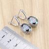 Natural Oval Mystic Rainbow Zircon Dangle Earring 925 Sterling Silver Jewelry Drop Crown Earrings For Women