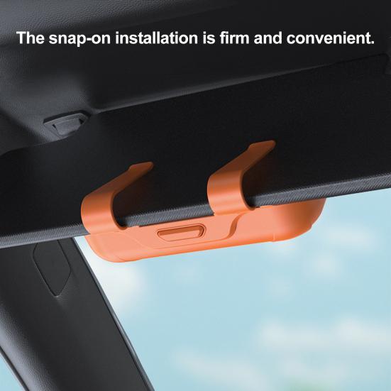 Car Visor Clip-On Storage Eyewear Case with Box Sun Visor Push-Open Cover Dustproof