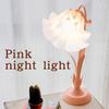 Modern Bedside Lamp Stained  Flower Table Lamp Reading Lamp Desk Lights19.6 Inches Tall For Bedroom Living Room Office Dresser