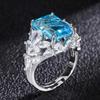 Sace Gems Классический Ретро-Стиль Медного Сплава 10*14 мм Синий Циркон Кольцо Женские Ювелирные Изделия Свадьба Обещание Партии Подарок