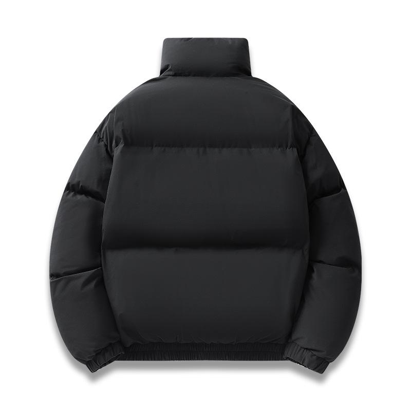 Autumn and Winter New Men's Cotton Coats, Trendy Brands, Versatile Stand-up Collar Cotton Coats, Thickened Warm Bread Coats, Solid Color Cotton Coats