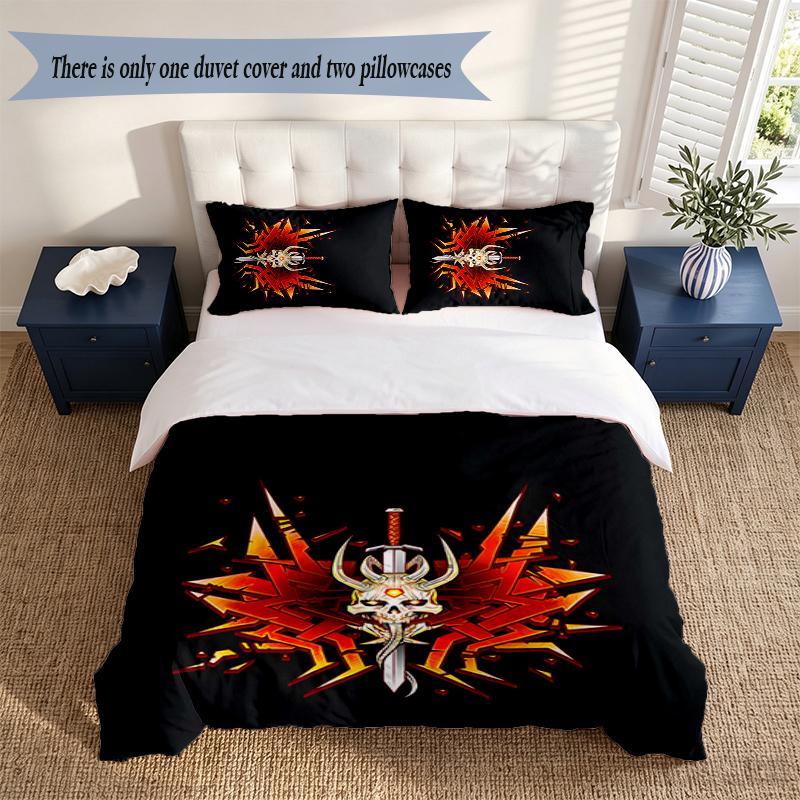 Doom 3‑Piece Bedding Set Soft Microfiber Duvet Cover Pillowcases Comfortable Bed Linen for Bedroom Decoration