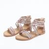 Sandals Women Flat Roman Cross Strap Bohemian Beach Shoes Women Seaside Vacation