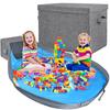 Voova Toy Storage Box & Play Mat, Baby Toy Storage Bag, Lego Storage Mat, Foldable for Easy Tidying, Building Block Storage, Large Capacity,