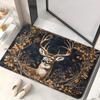 Vintage Woodland Porch Welcome Mat Mystic Animal Floor Carpet for Indoor Anti Slip Toilet Bathroom Floor Rug Cushions Pad