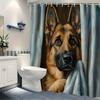 German Shepherd Dog Shower Curtain Waterproof Easy To Clean Privacy Protection Print Pet Art Design Modern Durable Materials