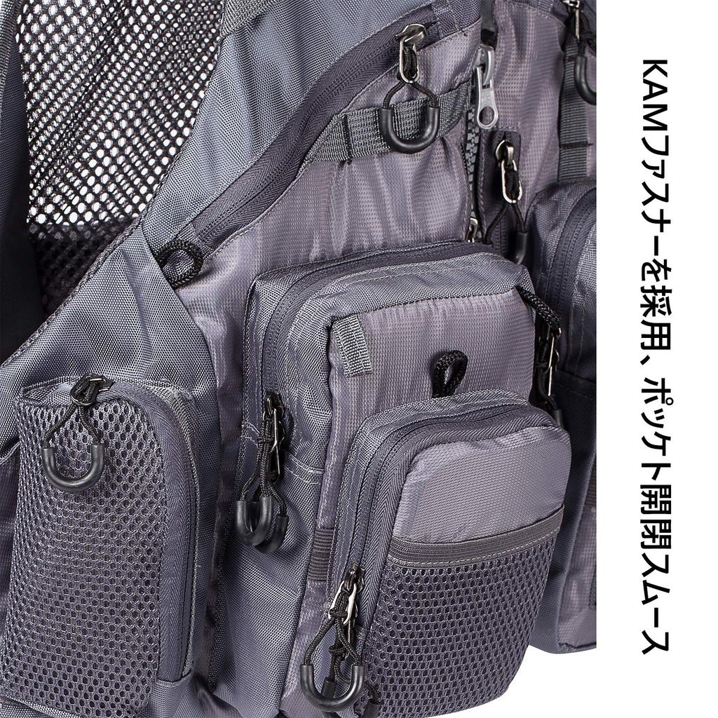 Bassdash Fishing Fishing Outdoor Multifunctional One Size Fits All Vest, Mesh, Top, Vest, Unisex,