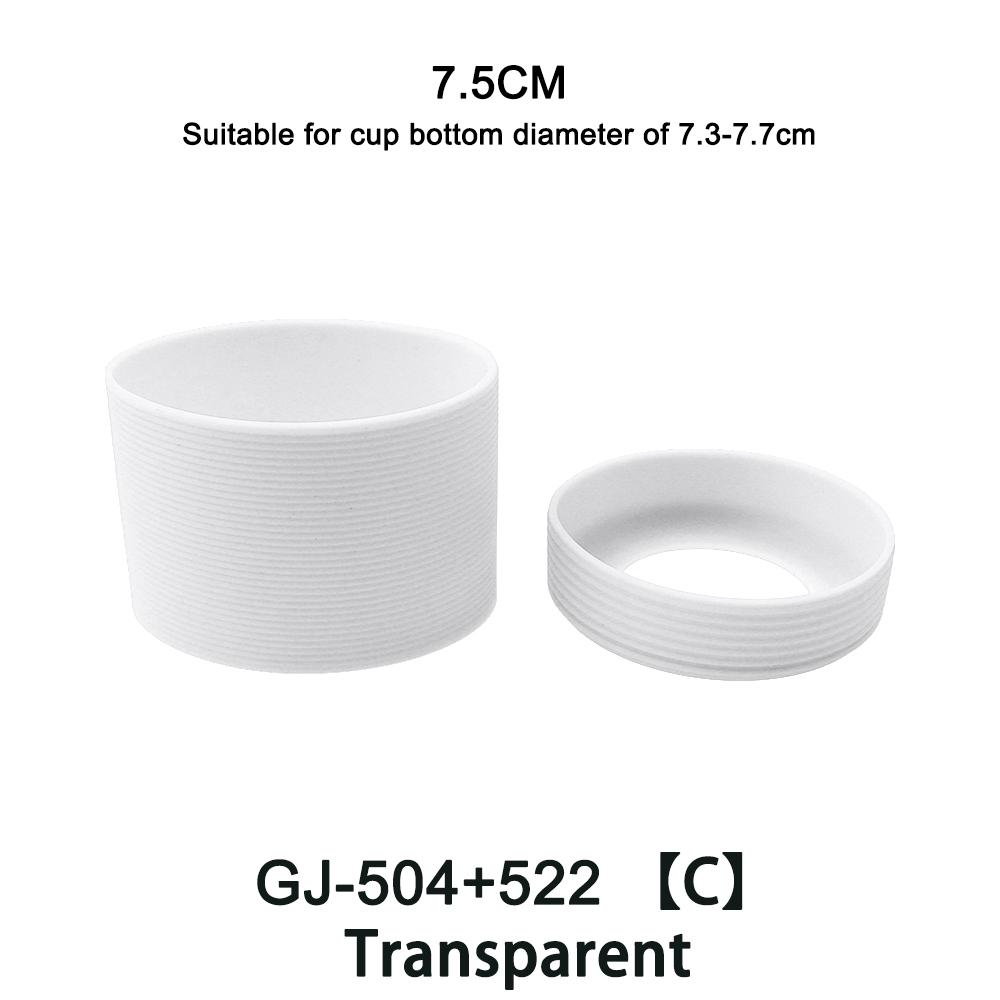 2Pc/Set 7.5cm 15 Colour Threaded Soft Silicone Cup Sleeve And Bottom Suit Heat Insulated Anti Slip Good Toughnes Odorless