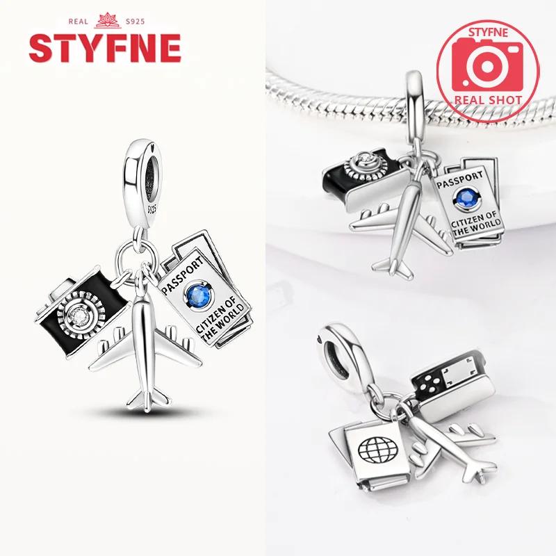 Медные Цвета Самолет Глобус Паспорт Подвеска Бусины Charms Совместимы с Оригинальными Браслетами Сделай Сам Тонкие Ювелирные Изделия Подарок для Женщин