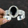 Black Onyx Gemstone Cuff Bracelet 925 Sterling Silver Bangle Handmade Boho Jewelry Adjustable Cuff Bracelet Black Onyx Jewelry Wedding Gifts