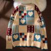 Women's Autumn/Winter Round Neck Heart-shaped Couple Loose Knitted Sweater