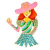 New Beautiful Rhinestone Lady Brooches For Women 2 Colors Available Party Fashion Figure Pin