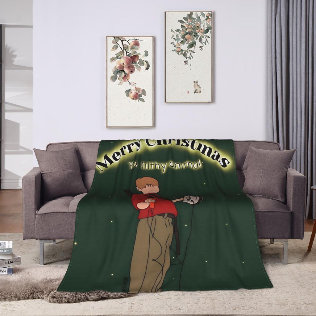 Home Alone Merry Christmas Blanket Super Warm Novelty Plush Throw Blanket For Couch Bed Camping Flannel Bedspread Bed Cover