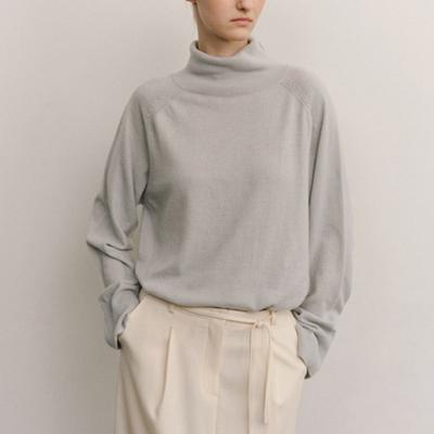 Ovbeige SOFT CASH WOOL KNIT SHAWL_MUTED BLUE