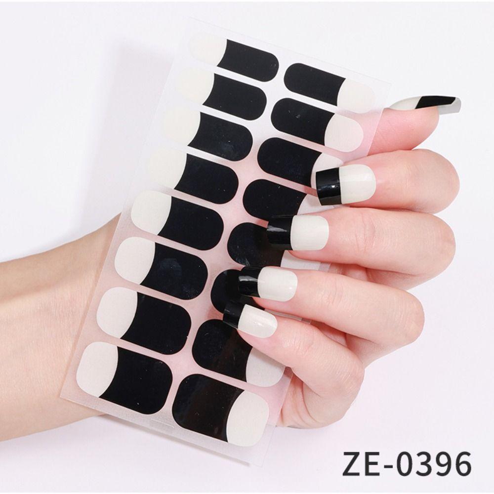 5Sheets Gradient Colors Gel Nail Polish Strips Glittering Gel Full Nail Wraps  DIY NAil Art Making
