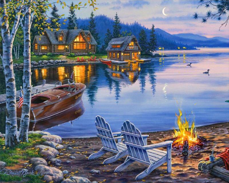 5D алмазная живопись дом картина горный хрусталь Алмазная вышивка пейзаж полный квадратный круглый ремесленный декор для дома