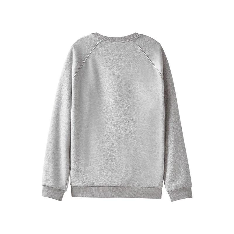 Li Ning Sweatshirts Unisex New Light Heather Gray Crew Neck Thickened Regular AWDVH05-2