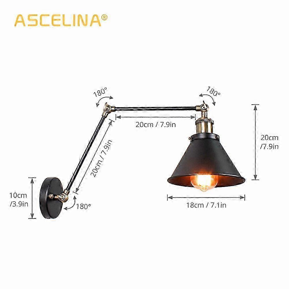 Vintage Wall Lamp Industrial Wall Lights Adjustable Led Wall Light Sconces Wall Bedroom Light American Country Retro Lighting 25-26