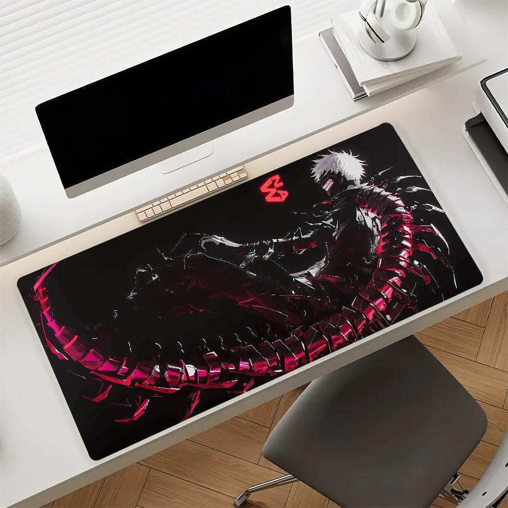 Gaming Mouse Pad with Antislip Base and Stitched Edges Red Spider Lily Skeleton Pattern Print Desk Mat for PC Laptop Gaming