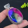 Радужный солнечный кварц драгоценный камень ручной работы подвеска из стерлингового серебра 925 пробы 2,36" Z3U99