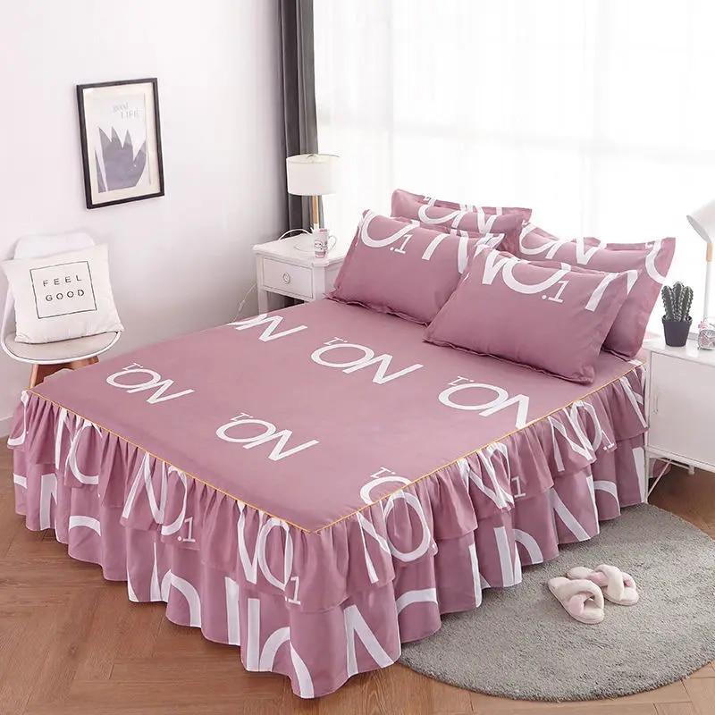 Korean Version Bed Skirt Style Single Piece Bed Sheets Bed Covers Mattresses Anti Slip Protective Covers Dust Covers