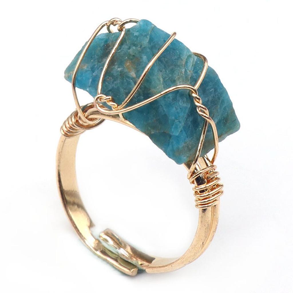 Women Ring Natural Stone Crystal Winding Adjustable Ring Charms For Elegant Women Love Romantic Birthday Gift