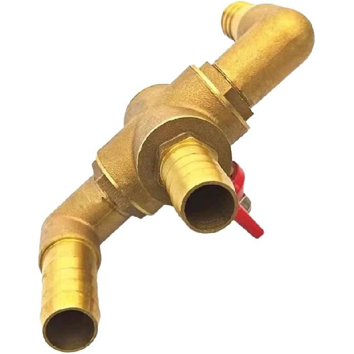 4-way Automobile Heating Water Valve, Brass Automotive Integrated Manual Control Valve, Heater Core Bypass 5/8in