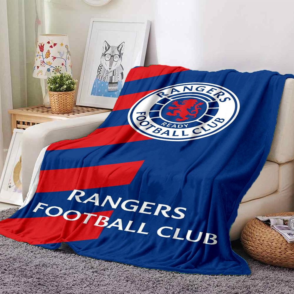 Rangers FC Print Flannel Blanket High Quality Warm Comfortable Cover for All Seasons Perfect for Gifts Home Decor