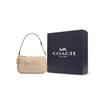 Coach Nolita 19 Classic Horse And Carriage Logo Canvas And Leather Tote Shoulder Bag Small Women handbags Deep-Natural-Mixed-Color CAQ18-IMLG6