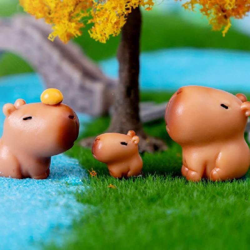 Cute Capybara Mini Figure Blind Box Decorations Resin Craft Toy Car Desk Ornament