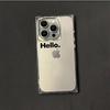 Transparent Square Back Tube Case Casing Protection For iPhone 14 Pro Max 11 15 Plus 13 12 16 ProMax Anti-Oxygen,HELLO Pattern