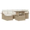 vidaXL 7-Piece Garden Sofa Set with Beige Cushions In Poly Rattan, vidaXL 2-Seater Garden Sofa 3357054