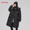 YAYA Women's Winter Hooded Mid-Length Down Jacket