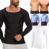Compression Shirt for Men Long Sleeve Flat Belly Slimming Undershirt Body Shaper T Shirts Workout Fitness Abs Control Shapewear
