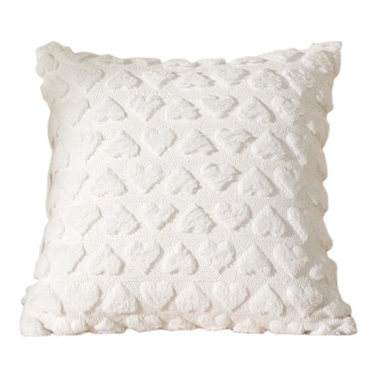 Наволочка с 3D-узором в виде сердца, короткая плюшевая наволочка со скрытой молнией для спальни, гостиной, дивана, украшения для новогодней вечеринки