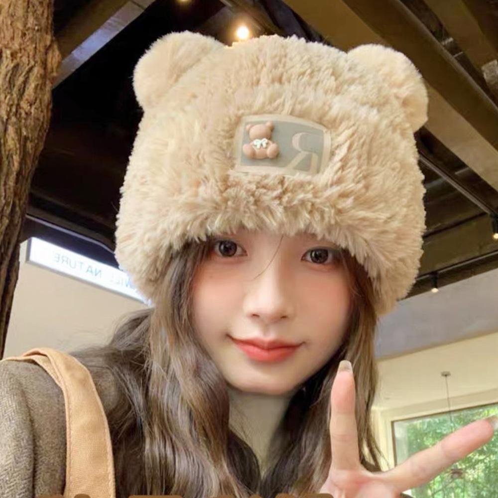 Plush Beanie Hat Ear Protection Bonnet Caps New Knitted Hat