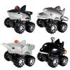 Pullback Dinosaur Car Toy Monster Truck Vehicle Playset Pieces Marine Animal (4 Vehicles)