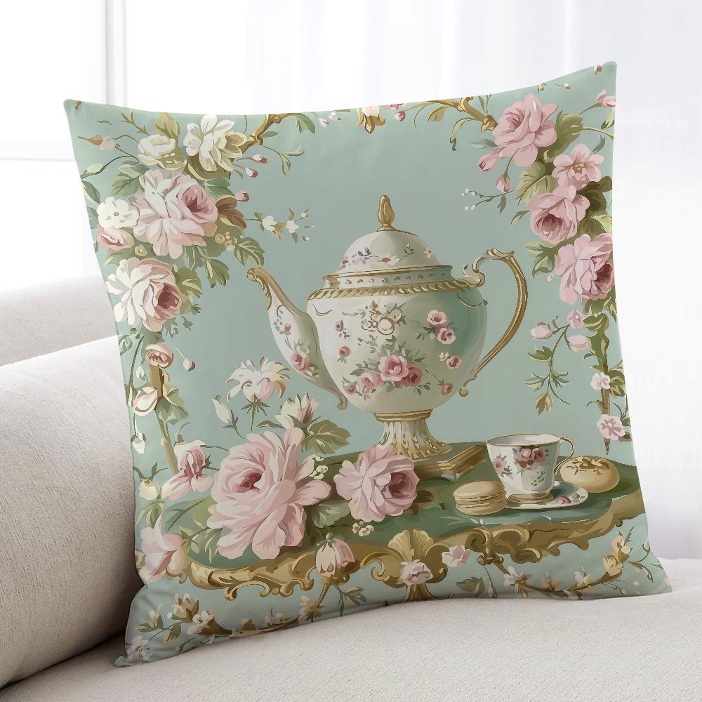 Rococo Vintage Flowers cushion cover Home Bedding Sofa living Room pillowcase Simple Soft Skin Cushion Cover Party Gift