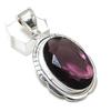 Natural Amethyst Gemstone 925 Sterling Silver Jewelry Pendant 2.05" A3o44