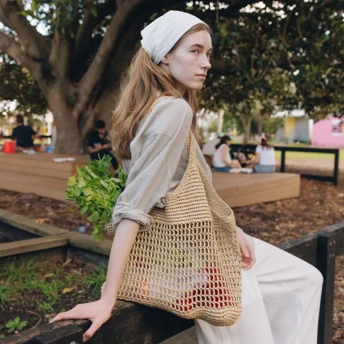 natural net bag (shoulder) - natural