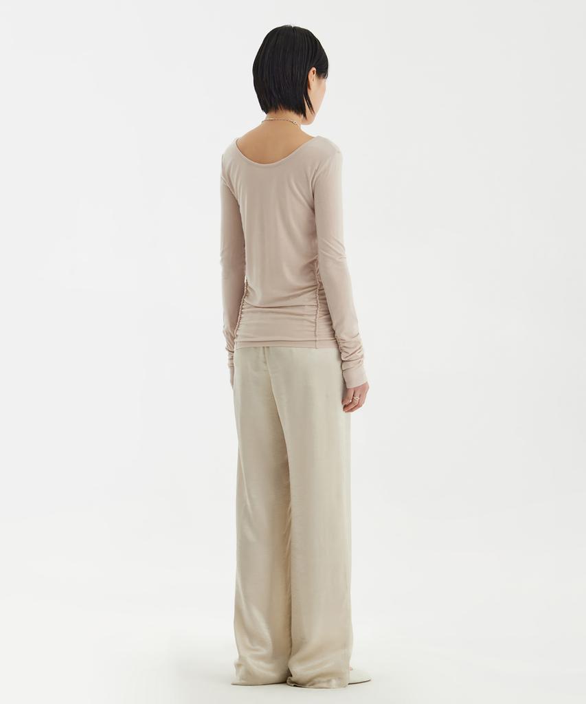 YOUTH Fluid Straight-Leg Pants - Light Beige