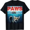 PAWS Пародия Кот Мышь Юмористическая Футболка с Котом, Гоняющимся за Мышью