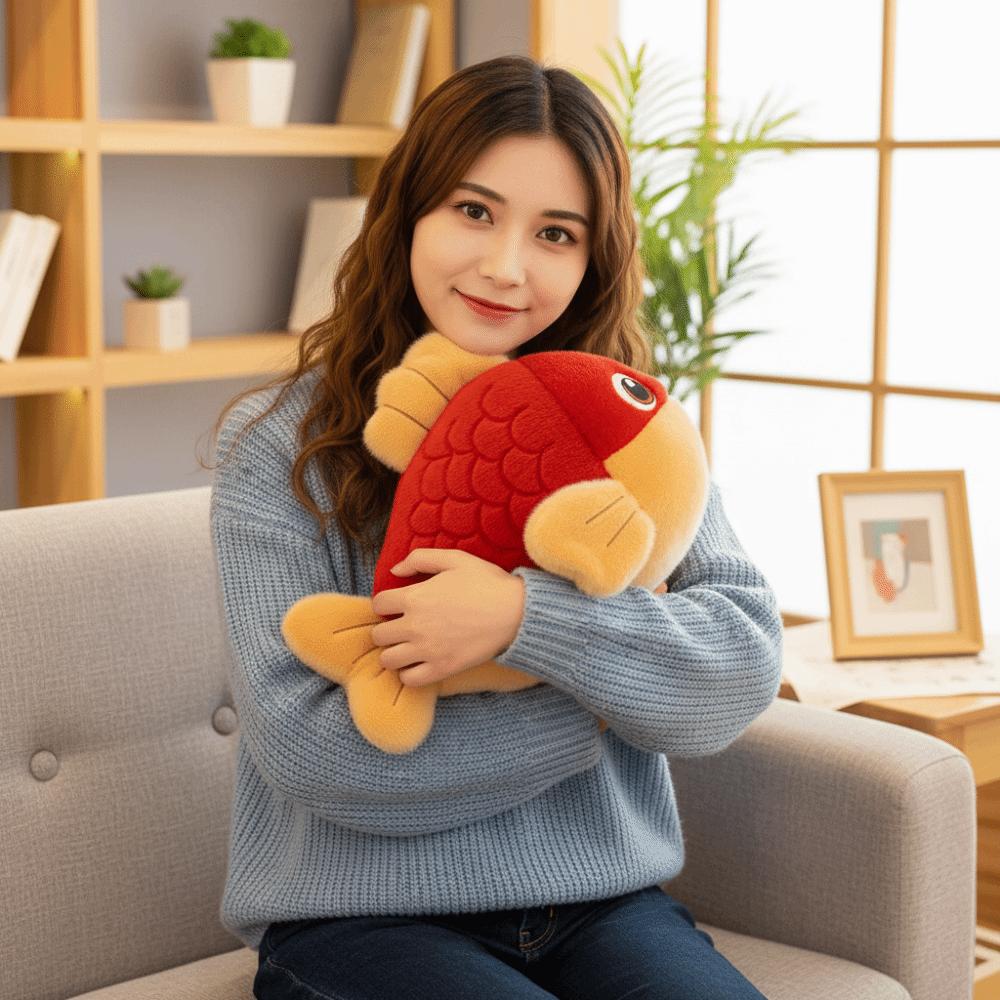 Cartoon Captured In Reality Carp Fish Doll Cute Simulated Goldfish Stuffed Doll Abundant Harvest