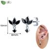 Серьги-подвески из серебра 925 пробы, модные, с черным цирконом, новые, маленькие круглые/крестообразные кольца для женщин, пирсинг, ювелирные изделия