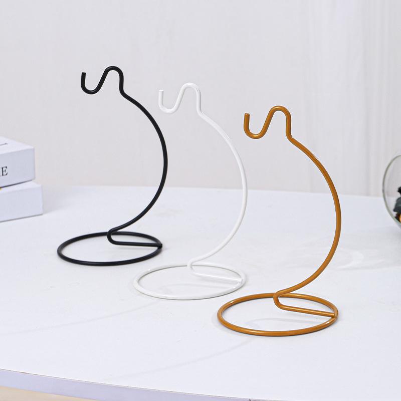 Micro Landscape Glass Hanging Bottle with Iron Hook and Rack for Ecological Plant Display