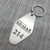 Custom Hotel Metal Keychain Personalized Digital Hollow Stainless Steel Keyring Jewelry New