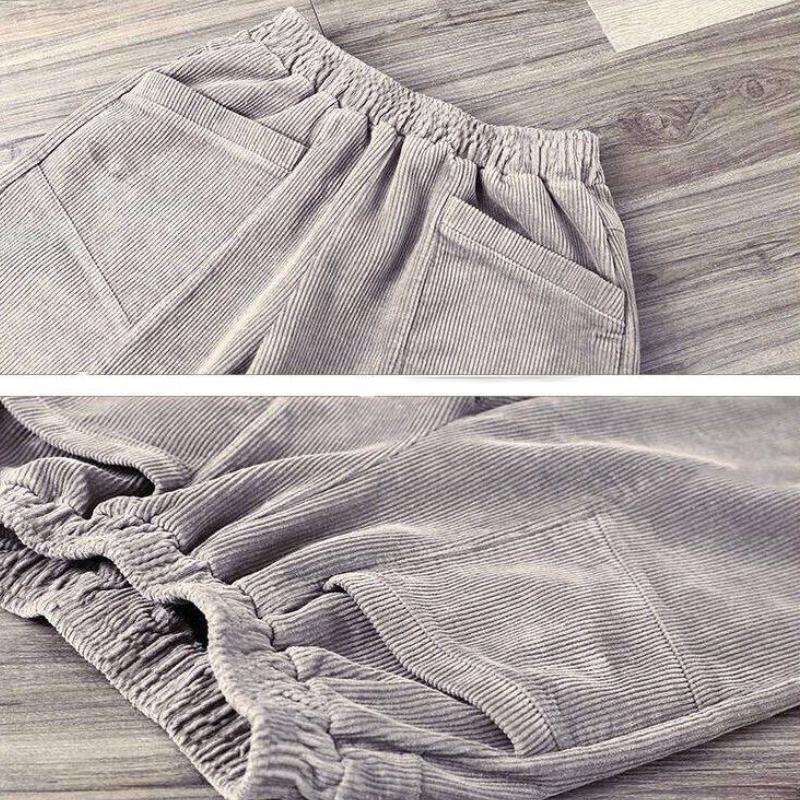 Зимние повседневные вельветовые шаровары женские модные свободные полосатые толстые спортивные брюки теплые простые элегантные брюки