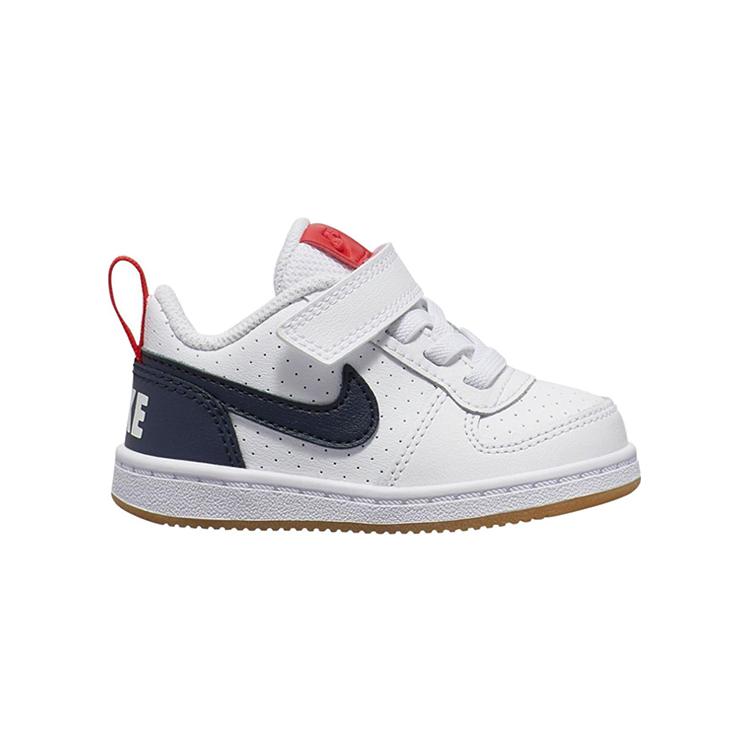 Nike Кеды Court Borough Low top для скейтбординга Белый Синий Красный для младенцев и малышей 870029-105